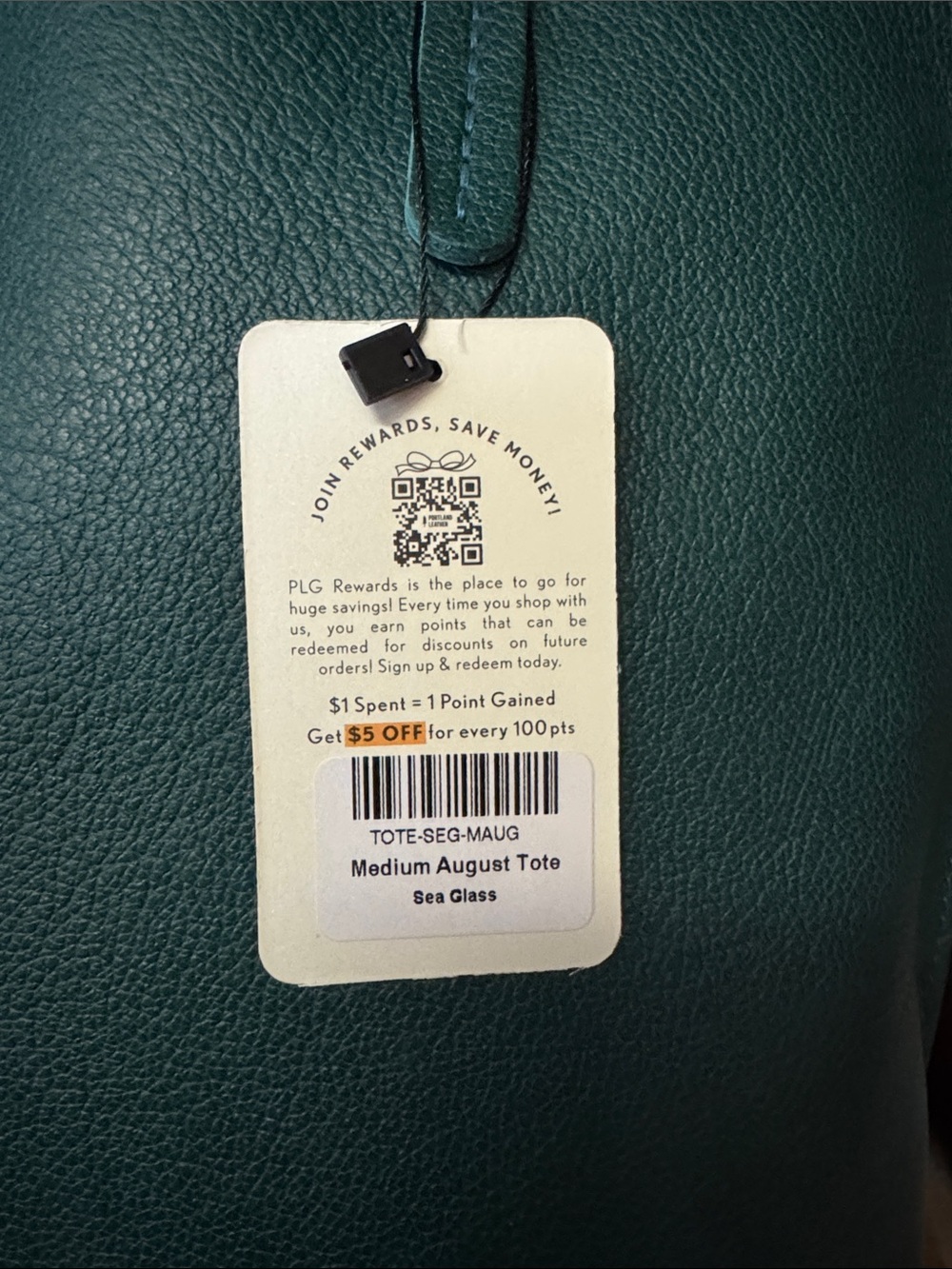 Portland Leather Sea Glass Leather Tote Bag - Picture 5 of 5